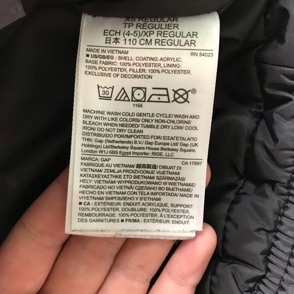 Gap Kids Black Hooded Puffer Jacket - Picture 4 of 6